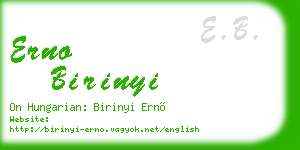erno birinyi business card