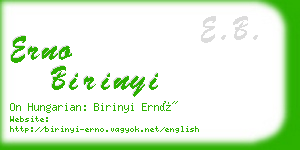 erno birinyi business card